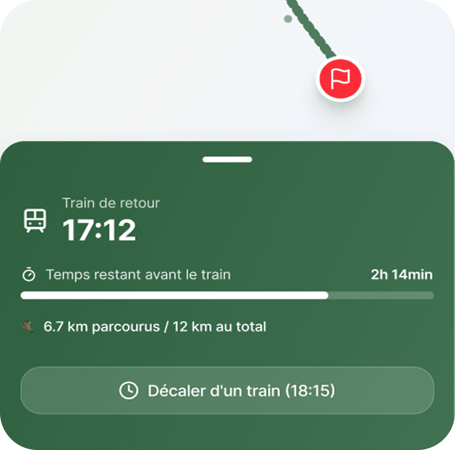 Écran Névé — Suis le tracé GPX en marchant